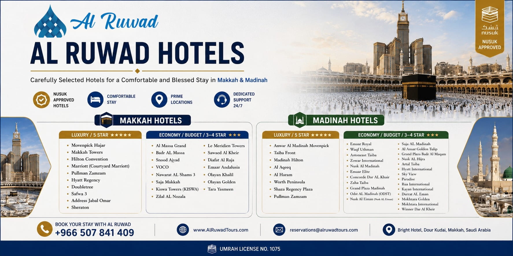 Makkah-Madinah Premium Hotels B2B Rates