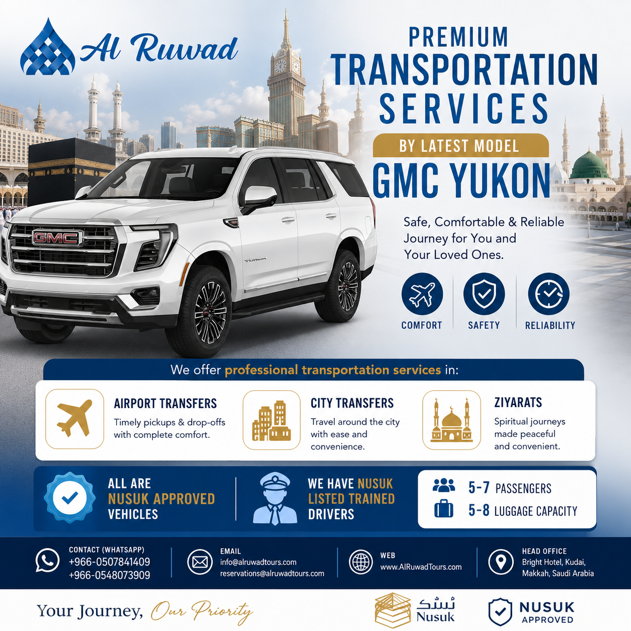 Luxury GMC 5 to 8 seater for VIP Transportation