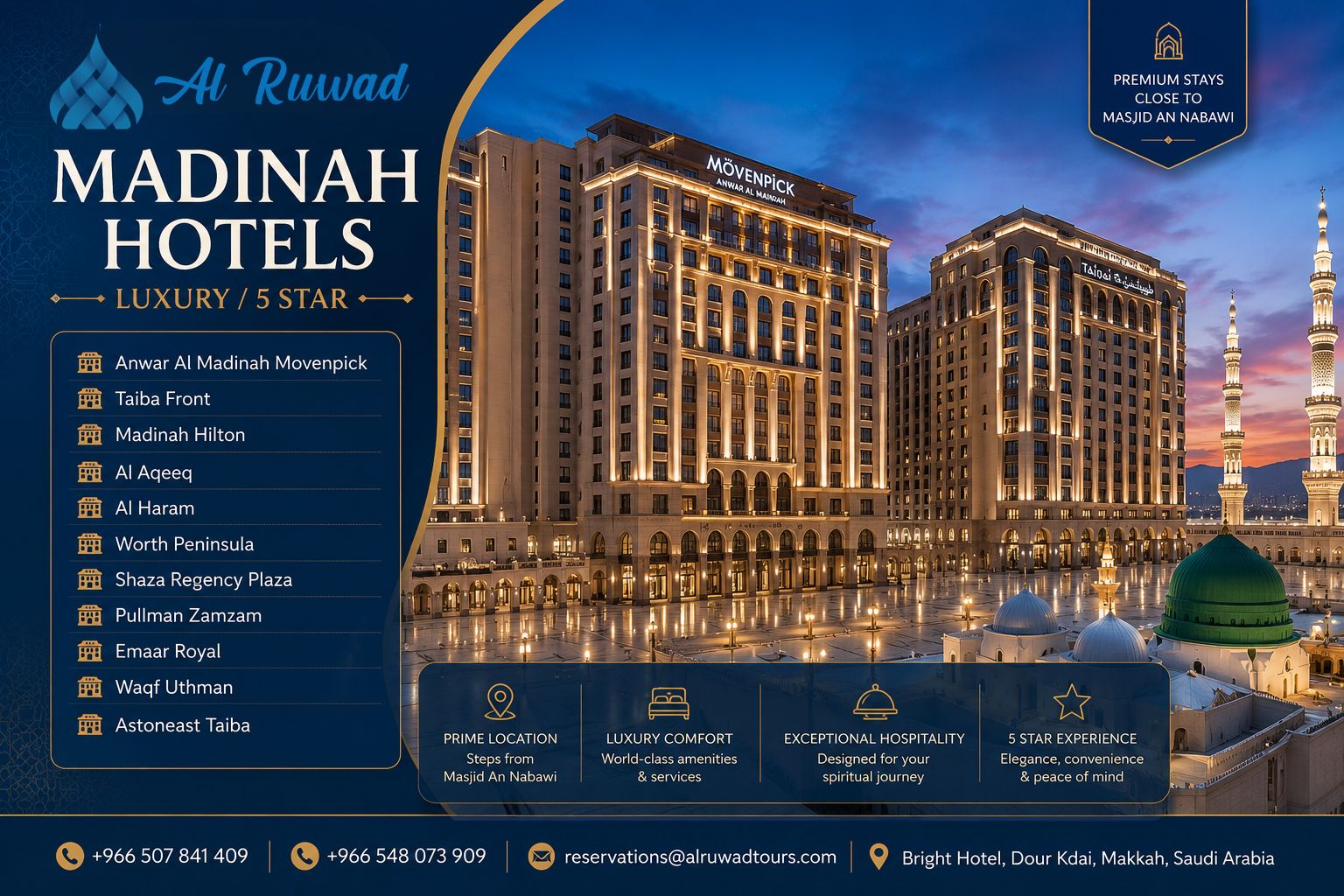 Al Ruwad Premium Madinah Hotels — Luxury 5-Star Portfolio