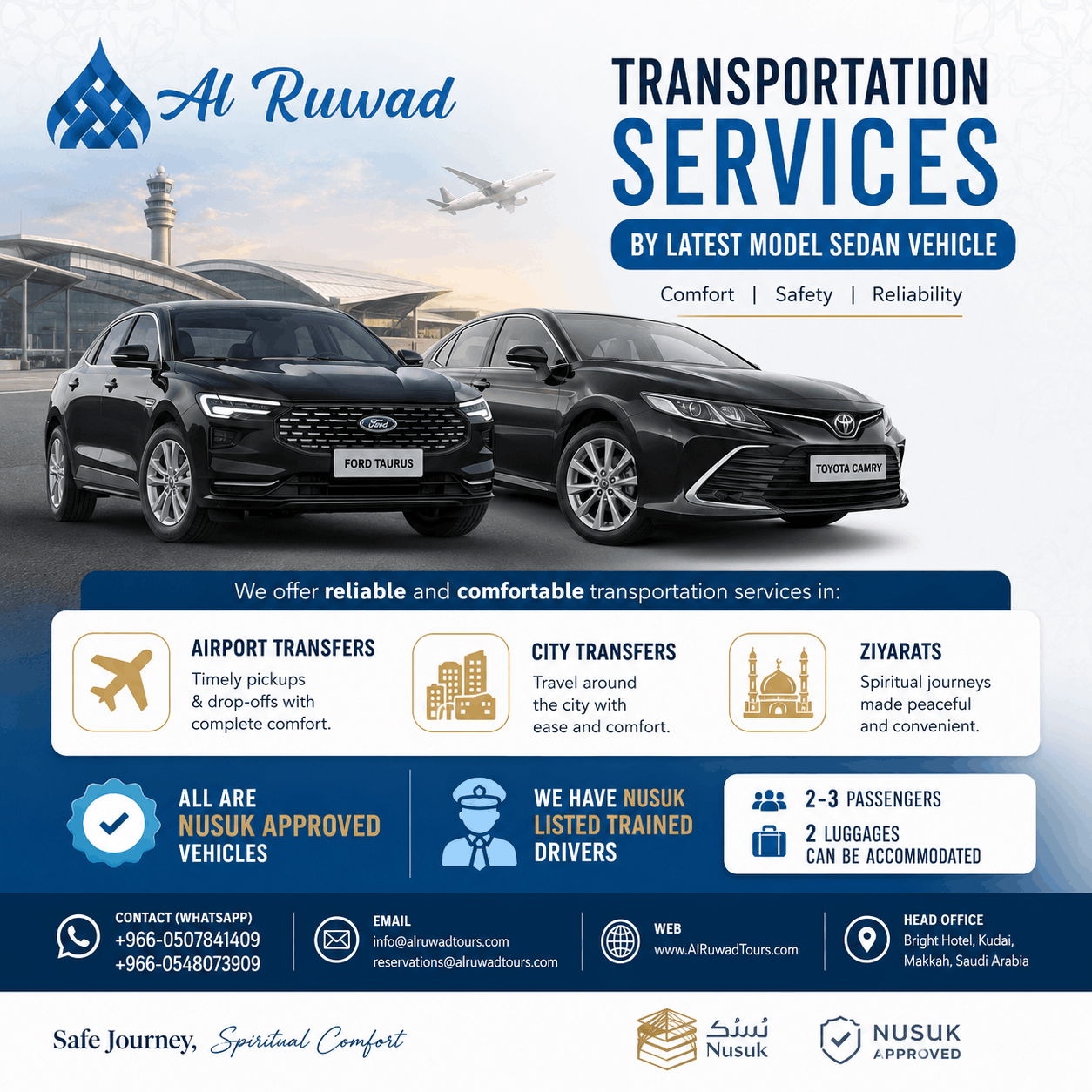Private Sedan for Jeddah Airport Transfer