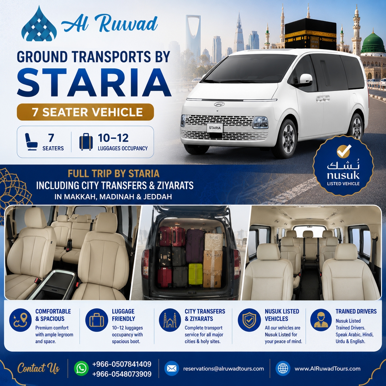 7-Seater Hyundai Staria for Private Transportation